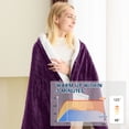 thumbnail image 4 of PMONPA Electric Heated Blanket, Flannel & Sherpa Heating Blanket for Adult, Fast-Heating with 10 Heat Levels 5 Time Settings (51"x61", Purple), 4 of 6
