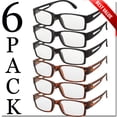 thumbnail image 5 of Mens Womens Reading Glasses Square Frame 6 Pack Black Demi Color Readers, 5 of 5