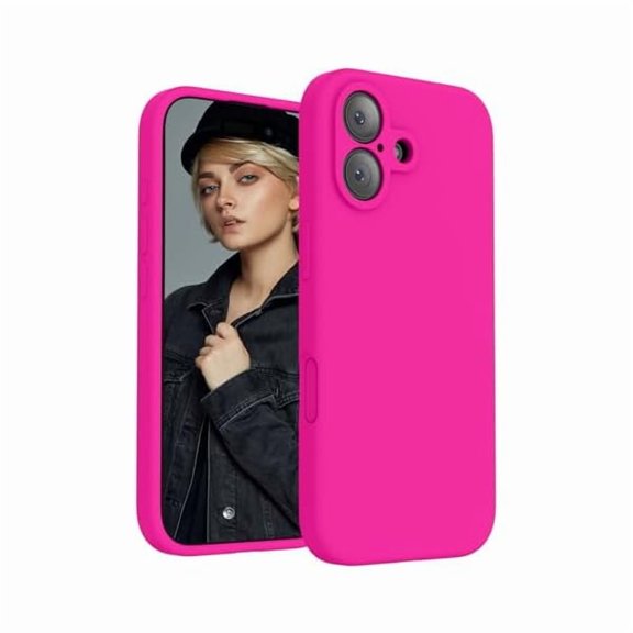 ZHU997 Magnetic for iPhone 17 Case, Compatible with MagSafe, [Integrated Silicone Camera Control Button] [Camera Protection] Anti-Scratch Microfiber Lining Phone Case, 6.3", Hot Pink