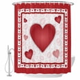 thumbnail image 2 of Valentines Waterproof Fabric Shower Curtain, Romantic Red Lips Love Heart Waterproof Fabric Shower Curtain for Bathroom Curtains Bathtubs Hotel Washable Shower Curtains with 12 Hooks Long 72x78in, 2 of 8