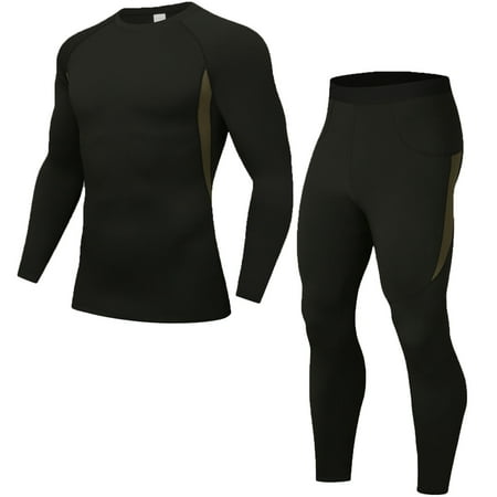 yillto Men s Thermal Underwear Set Fleece Lined Hunting Sking Bottom Base Layer Sets for Cold Weather