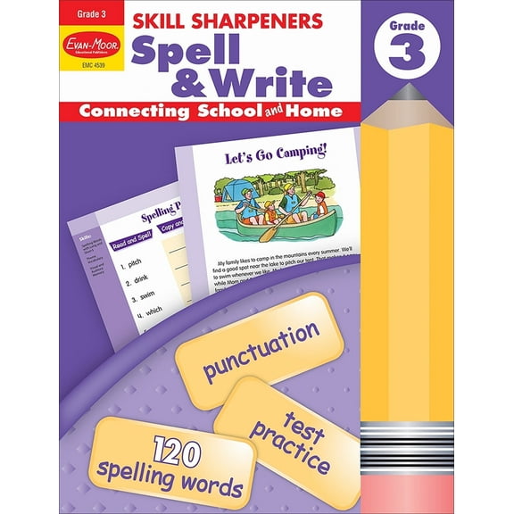 Evan-Moor Skill Sharpeners: Spell & Write, Grade 3 Workbook