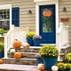 thumbnail image 5 of Fiudx Corona de Halloween, de Tela, Forma de Calabaza, Color Naranja Brillante, Decoración Otoñal para Puerta o Pared, Versátil para Halloween, Acción de Gracias, Celebraciones de Otoño, Tamaño 45 X, 5 of 6