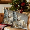 thumbnail image 5 of Tyidzon Christmas Pillow Covers 18X18 Inch, Xmas Farmhouse Decorations Winter Holiday Decor Throw Cushion Case for Home Couch, 5 of 6