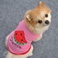 thumbnail image 3 of Greeniant Chalecos letras estilo fruta algodón transpirable camisetas para mascotas absorción de sudor ropa de cachorro medio disfraces traje patrón Ropa para mascotas Rosado XS Greeniant PT003720-01, 3 of 6