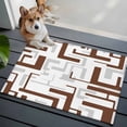 thumbnail image 4 of Brown Geometric Stripes Washable Small Entryway Area Rugs 2'x3', Modern Abstract Lines Maze Low Pile Throw Rug Non-Slip Sturdy Edge Binding Carpet for Front Door Floor Room Entry, 4 of 9