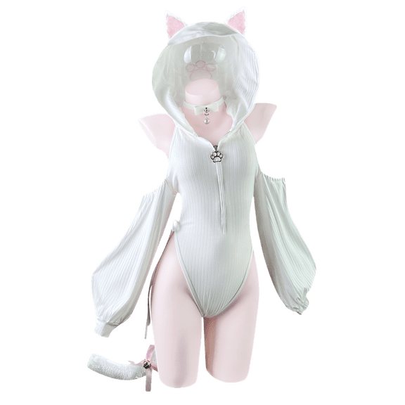 KORURACLUB Cat Maid Outfit Womens Lingerie Set Kitten Cat Claw Cosplay Sexy Sweater lingerie animal Cosplay lingerie