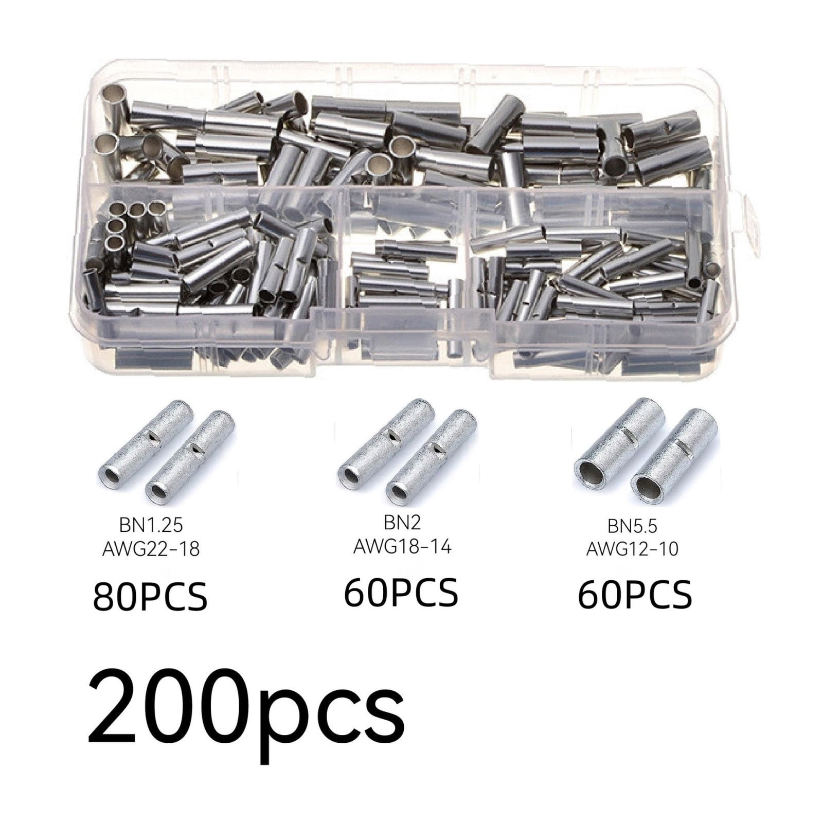 TAPDRA Seamless Copper Butt Connectors Kit Low Resistivity Corrosion Resistance For Automotive Marine Electrical Systems