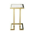 thumbnail image 5 of Posh Living Luane Modern C-Shape Stainless Steel End Table in White/Gold, 5 of 10
