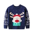 thumbnail image 4 of Pull de Noël pour Tout-Petits Automne Hiver pour Garçons Filles Pull Col Rond Tricoté Bébé Sweat-Shirt de Noël Dessin Animé Stretch 2-9 Ans, 4 of 6