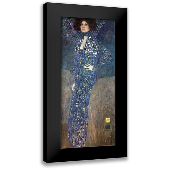 Klimt, Gustav 8x14 Black Modern Framed Museum Art Print Titled - Portrait of Emilie Floge
