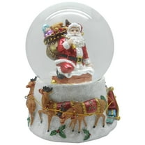 Northlight Santa Going Down the Chimney Musical Christmas Multi-color Resin Snow Globe