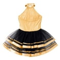 thumbnail image 5 of DPOIS Kid Girls Sparkling Sequins Lyrical Ballet Dance Leotard Tutu Dress Champagne 12, 5 of 6