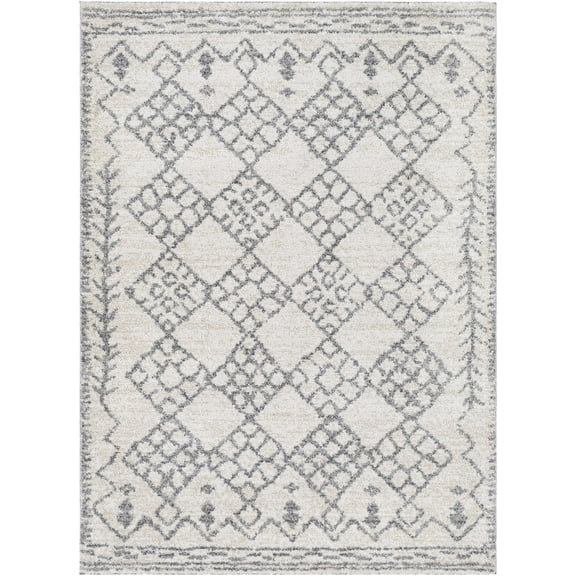 BoutiqueRugs Bow Bohemian, Transitional Area Rug - Gray, Charcoal, Off White - 2' x 2'11"
