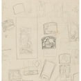 thumbnail image 2 of Richard Nicolaüs Roland Holst 20x21 Gold Ornate Framed and Double Matted Museum Art Print Titled - Sketch Magazine with Composition Studies (1878 - 1938), 2 of 4