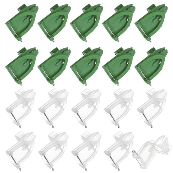 Uxcell 20-Pack Boutonnieres Safety Pins, Plastic Triangle Corsage Pin Buttonhole Flowers Pins for Wedding/Bridegroom Brooch/Party, Safety Clips Holder [4.5cm, White/Green]