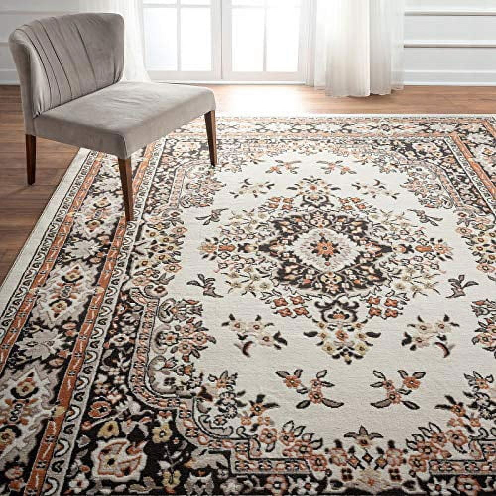 Home Dynamix Premium Sakarya Traditional Medallion Area Rug, Ivory/Brown, 5'3"x7'5"