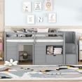 thumbnail image 5 of Twin Low Loft Bed Modern Solid Wood with Built-in Stair Storage Drawer and Shelf Space Saving for Small Bedroom Gray, 5 of 11