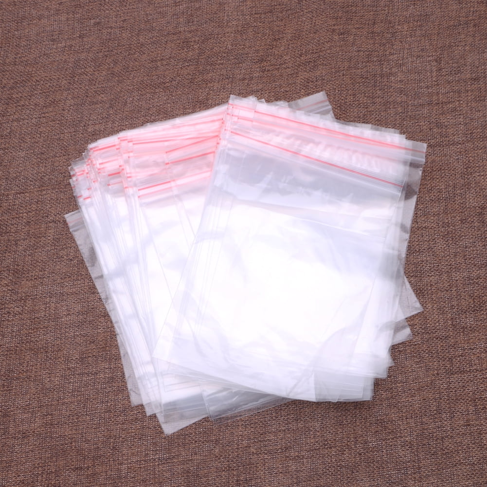 Small Clear Grip Self Press Seal Resealable Poly Polythene Zip Lock Plastic Bags 