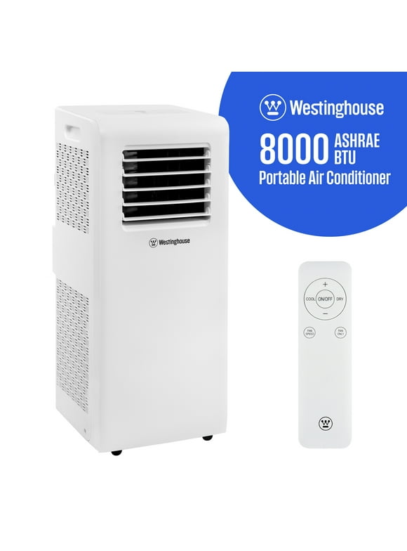 Westinghouse 8,000 BTU Portable Air Conditioner with Remote, 3-in-1 Operation, Rooms up to 350 Sq Ft