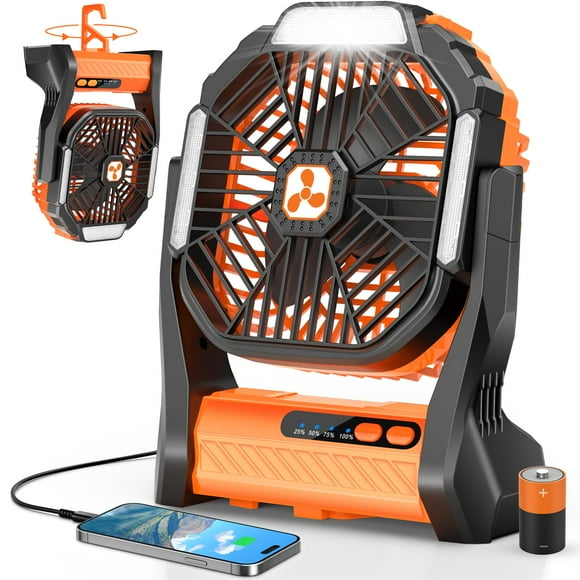 Ventilador Portátil Recargable Peouix 20000mAh con Señal SOS y LED