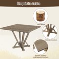 thumbnail image 3 of Modern Entrance Table, 45inch Solid Wood Rubberwood, Rustic Antique Touch, 36inch Tall, Grayish Brown, Spacious For 4, Easy Assembly Process Square Side Finish, Height, Accommodates Included, 3 of 5