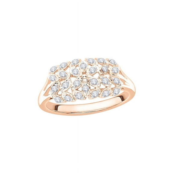 Diamond Fashion Ring in 14K Rose Gold (1/4 cttw) (I-Color, SI3/I1-Clarity) (Size-8.5)