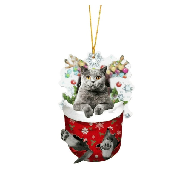 Christmas Decorations Acrylic Stockings for Cats - Tree Hangs Festive Crafts Unique Holiday for Home Decoration