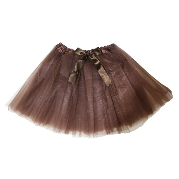 Petitebelle Single Color Girl Tulle Tutu 1-10y (Brown, 5-10 Years)
