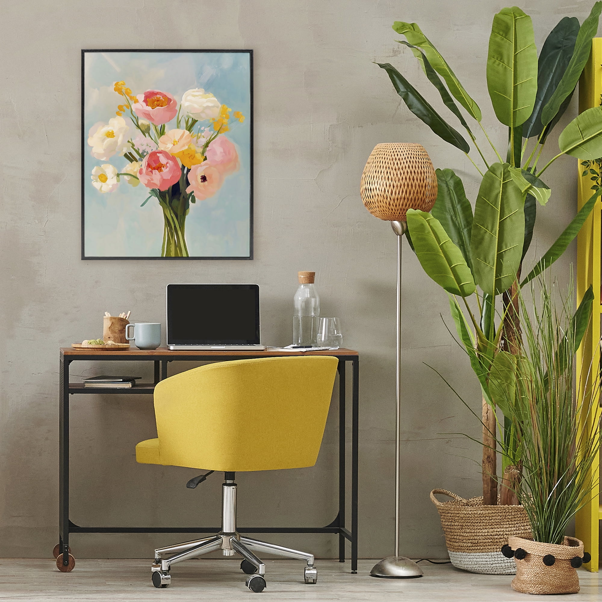 Stupell Industries Eclectic Floral Bouquet Black Framed Giclee Art, design by The Prints Vibe