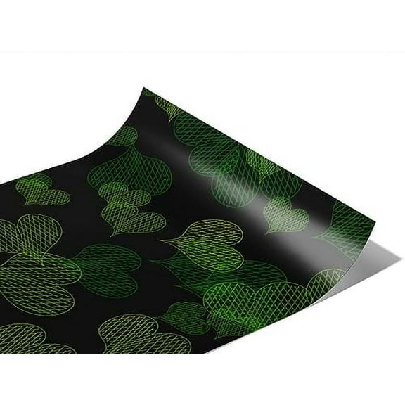 Rwraps Green Heart Tangled Up Gloss Vinyl Film Wrap 59in x 6in Vinyl Vehicle Car Film Sheet Roll