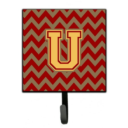 

Carolines Treasures CJ1048-USH4 Letter U Chevron Garnet and Gold Leash or Key Holder 7Hx4.25W multicolor