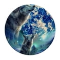 thumbnail image 4 of WYYP Wolfs Moon Stars Round Tablecloth - Great for Home Kitchen/Parties/Holiday Dinner - 100% Polyester Fiber - Outdoor Fitted White, 4 of 8