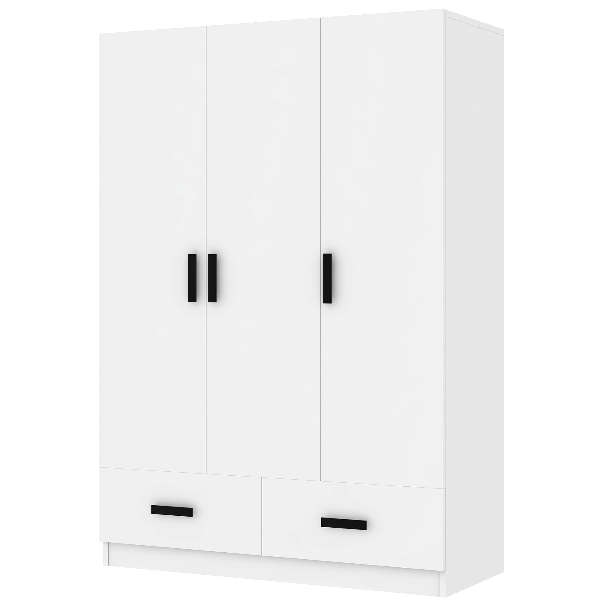 EUROCO 67.7 Modern Armoire Wardrobe, 3 Door Cabinet Closet with Clothing Rods for Kids Adutls, White