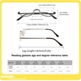 thumbnail image 6 of Half Reading Glasses - 2 Pairs Half Rim Metal Frame Glasses Spring Hinge Readers for Men and Women, Black+Gunmetal 2.50, 6 of 6