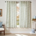 thumbnail image 5 of Curtainking Rustic Look Farmhouse Green on Beige Floral Back Tab Light Filtering Semi Sheer Curtains, 63" x 100" (2 Panels), 5 of 10