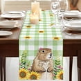 thumbnail image 3 of Table Runners 48 Inches Long Dress Scarves, Groundhog Day Farmhouse Kitchen/Dining Table Runner, Short Coffee Tablerunners, Green Plaid Sunflower Spring Floral 13x48 Inch, 3 of 9
