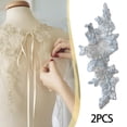 thumbnail image 6 of 1 Pair Lace Applique Lace s for Sewing Crafts Decorating Wedding Dress Light Blue, 6 of 8