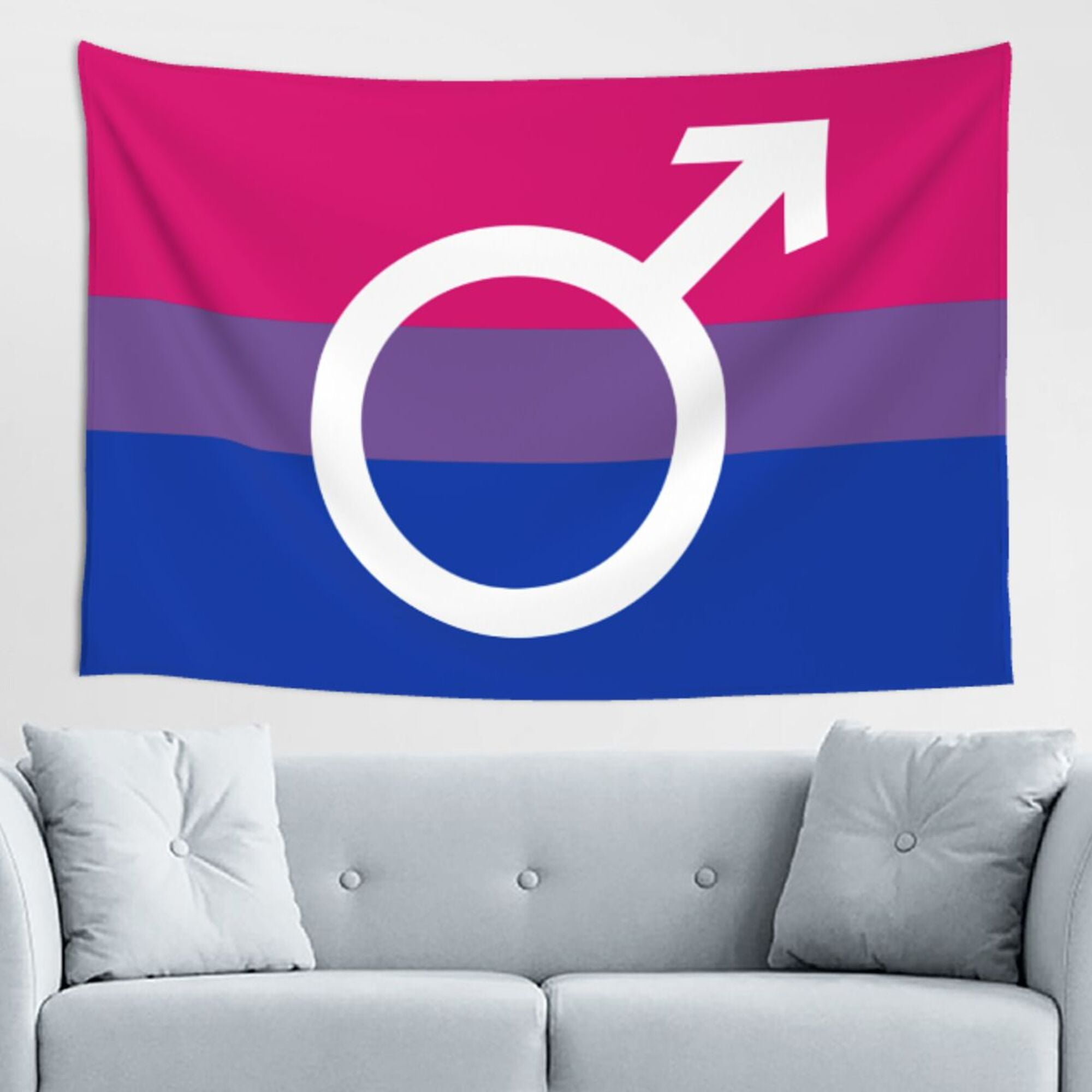 LGBT Bisexual Boy Pride Flag Tapestry, Bi-Sexual Wall Hanging Tapestries  Dorm Room Home Decor, 60