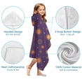 thumbnail image 7 of Purple Sun Star Circle Pattern Hooded Bath Towel，60"x35" for Ages 3 To 12 Kids, Quick Dry Lightweight Soft Microfiber Hood Beach Towel Cover Up for Kids, 7 of 7