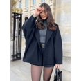 thumbnail image 1 of Abrigo informal de lana para mujer, chaqueta de manga larga con solapa de un solo pecho, Color liso, ropa de calle elegante, Otoño, 2024, 1 of 5
