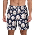 thumbnail image 2 of Goofa Cute Basebal Printed Men's Swim Trunks Board Shorts Quick Dry Mens Swimming Trunks with Compression Liner,Breathable Fit Hawaii Beach Shorts-3X-Large, 2 of 9
