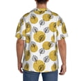 thumbnail image 3 of Naloa Gold Dots and Leaves Men's Loose Fit Cuban Collar Short-Sleeve Shirt, Hawaiian Shirts, Mens Shirts Casual for Everyday Wear Outings-X-Large, 3 of 5