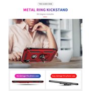 ULAK iPhone XR Case with Ring Holder, Heavy Duty Shockproof Kickstand Phone Case for Apple iPhone Xr for Men Boys Women Girls, Red