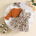 thumbnail image 5 of FYDUU Baby Girls Leopard Prints Dress Long Sleeve Ruffles Coat Tops Headbands Outfits Dresses Casual Sundress Fashionable Cute 6-9 Months, 5 of 7