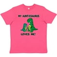 thumbnail image 3 of Inktastic My Auntiesaurus Loves Me Youth T-Shirt, 3 of 5