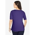 thumbnail image 2 of Jessica London Women's Plus Size Stretch Cotton Square Neck Tee, 2 of 6