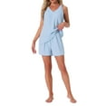 thumbnail image 2 of INSPIRE CHIC Womens 2 Piece Lounge Sets Pajama Halter V Neck Cami Pj Shorts Set with Pockets Summer Sleeveless Outfits S Light Blue, 2 of 5