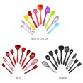 thumbnail image 3 of Juego de 10 utensilios de cocina de silicona, cucharas y espátulas para cocinar, modelo HL-090, color negro con empaque de colores., 3 of 6
