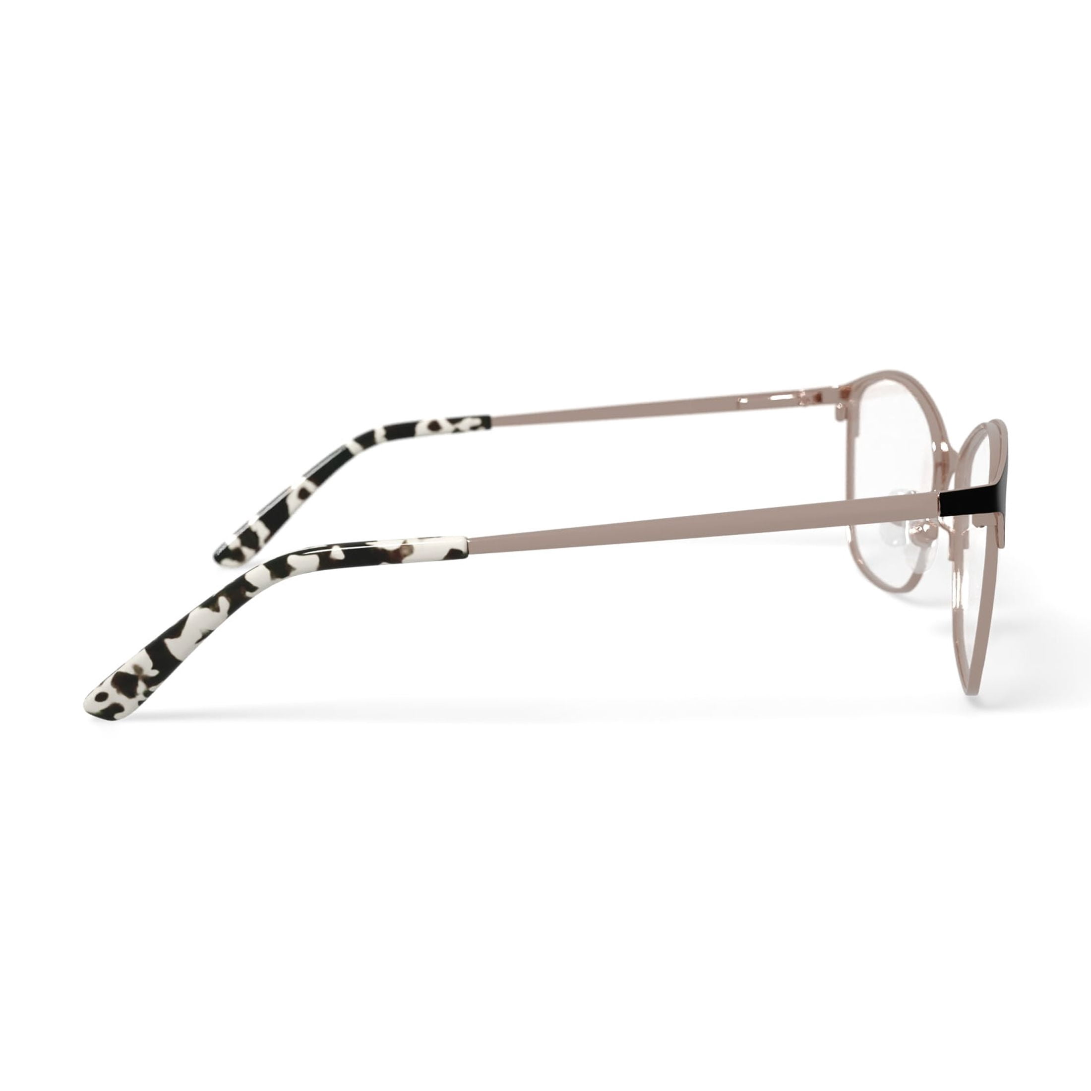 Christie Brinkley Women's C327 Browline Prescription Eyeglasses with Case, Black/Gold